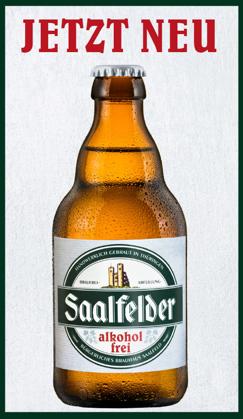 Jetzt neu - Saalfelder Alkoholfrei in der 0,33-Liter-Flasche