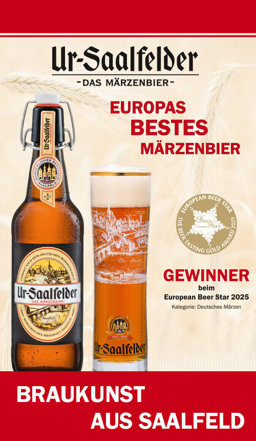 Ur-Saalfelder gewinnt zum 9. Mal European Beer Star in Gold