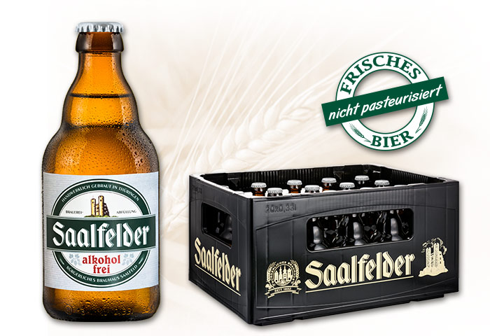 Saalfelder Alkoholfrei und Kasten