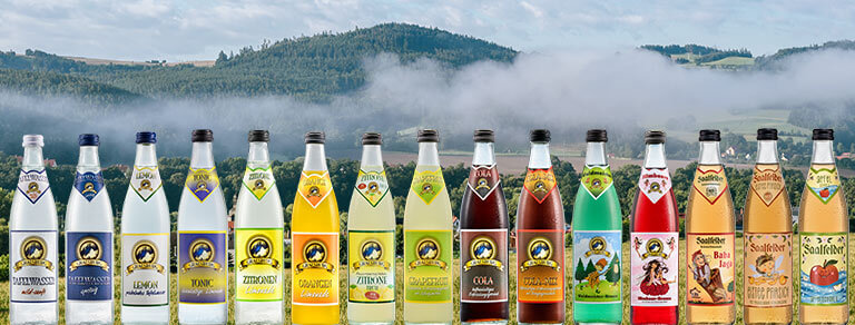 Sortiment Saalfelder Tafelwasser und Limonaden 2026 Saalfelder Tafelwasser und Limonaden - 15 verschiedene Flaschen